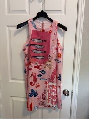 Pink Nautical Print Shift Dress